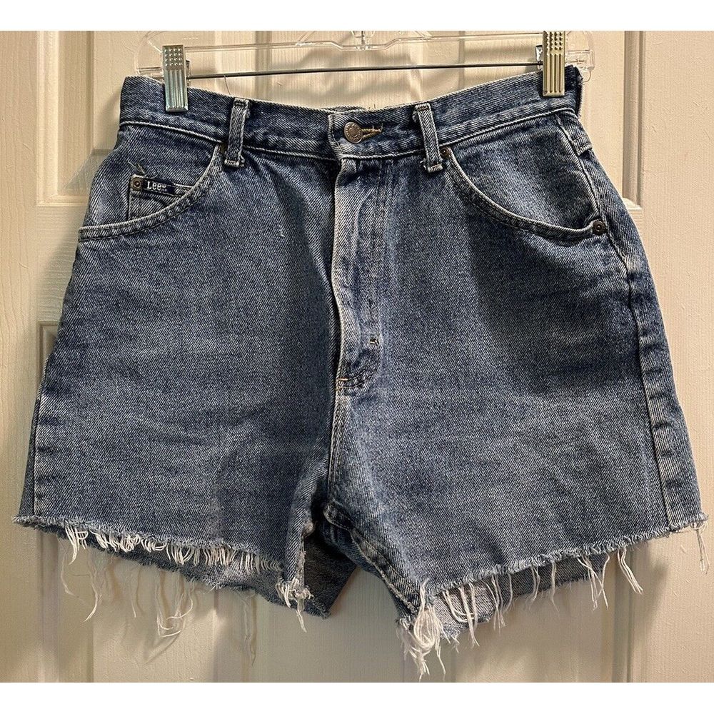 Vintage LEE Shorts Womens 10 Med High‎ Rise Cutoffs Denim Jean Casual Nice 90s